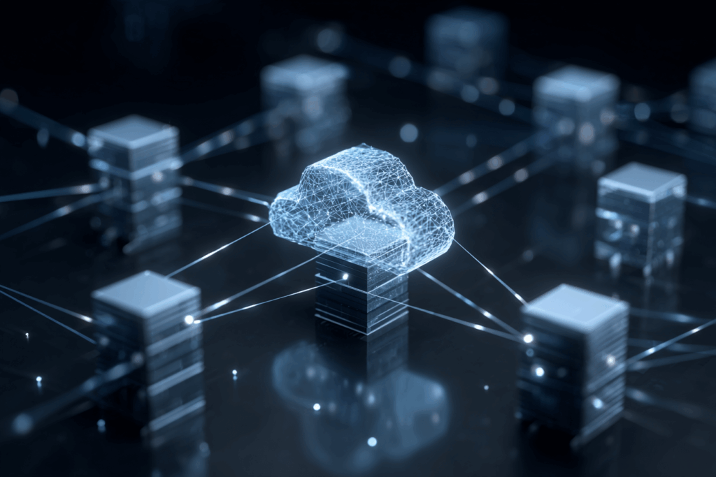Hybrid cloud infrastructure connecting public and private cloud