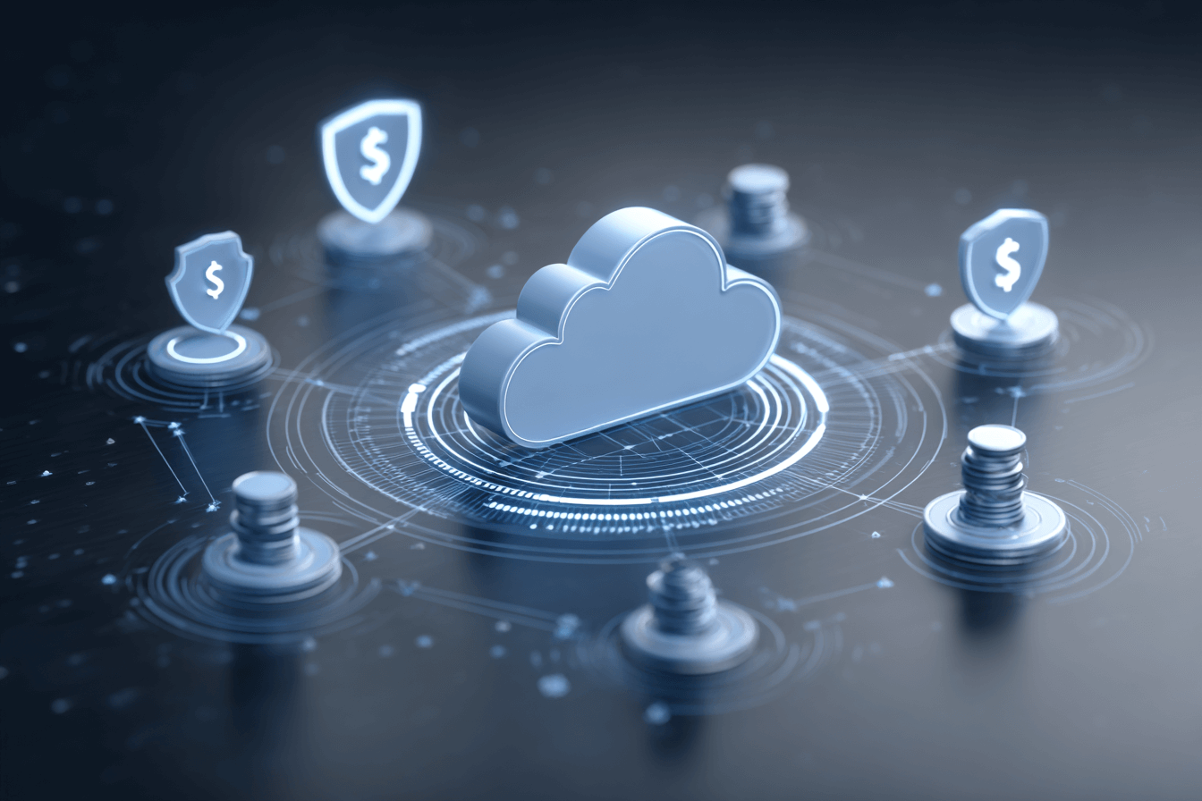 Hybrid cloud benefits diagram showing scalability, security, and cost efficiency