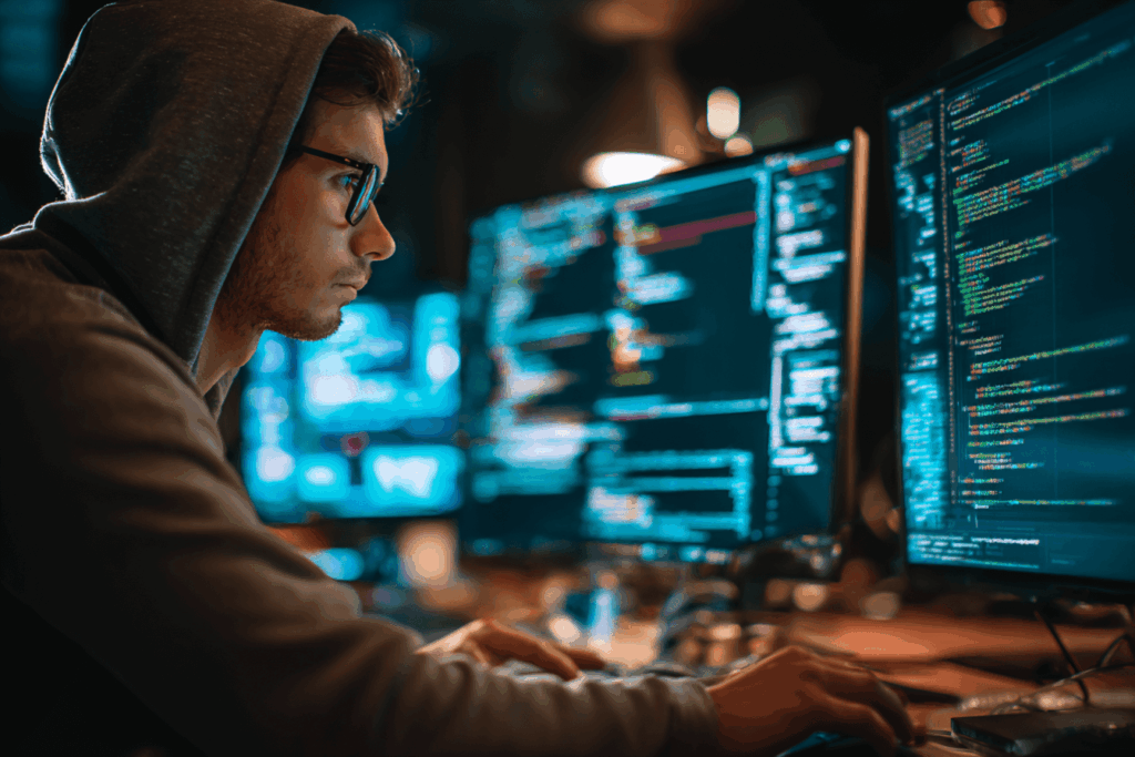 IT professional performing web application security testing to identify vulnerabilities